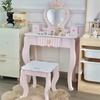 Children's Princess Makeup Table Set: Wooden Pretend Play Toy for Girls