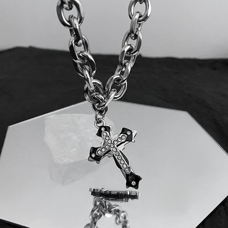 Men's Equatorial Cross Necklace Men's Trendy Hip Hop High Sense Versatile Pendant Boys Niche Design Accessories