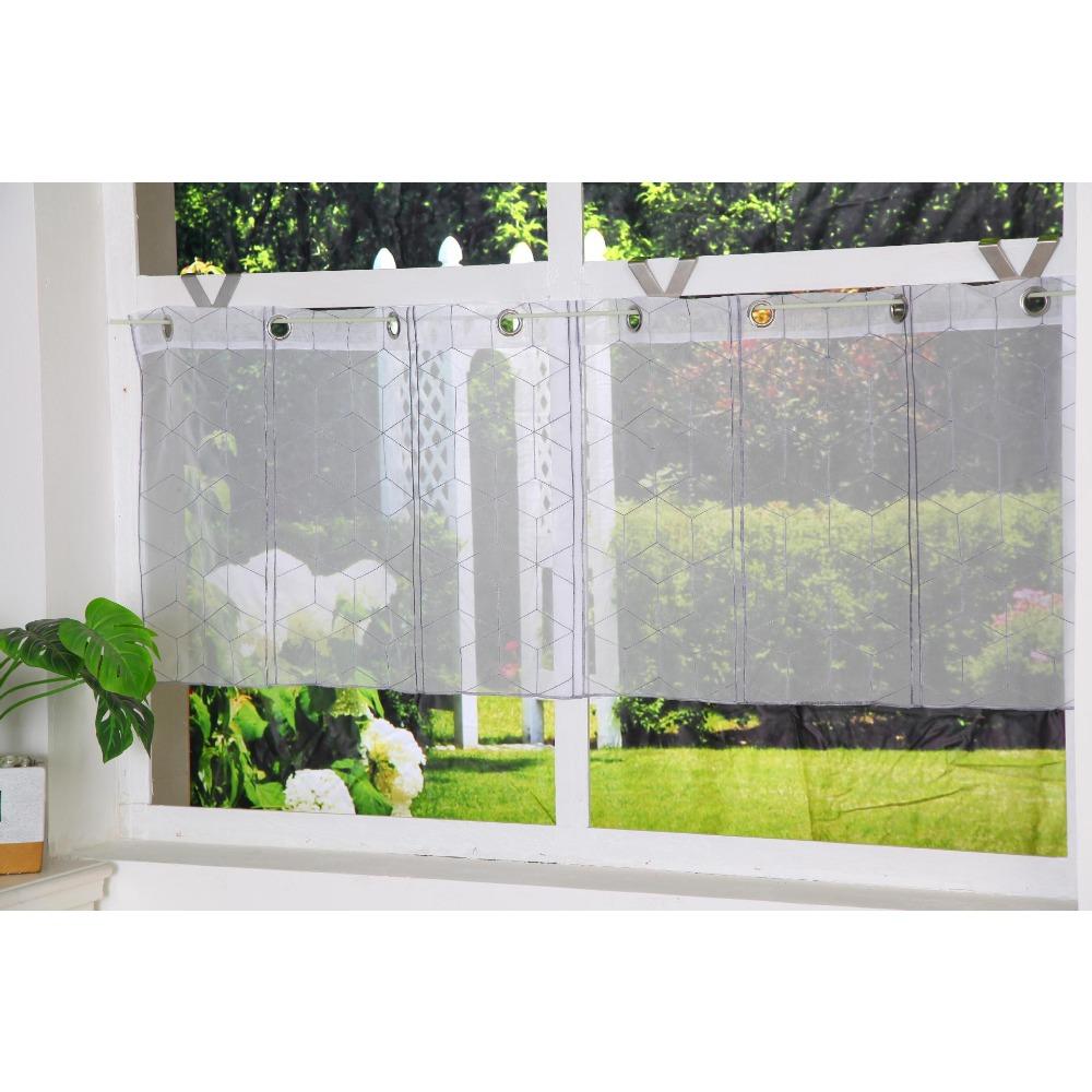 

Пряжа Компьютерная вышивка, Маленькая кофейная занавеска, Маленькая кухонная занавеска Ht-058 Height 30cm * Width 90cm темно-серого