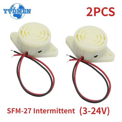 2PCS Buzzer SFM-27 Actieve Buzzer Hoge decibel 3-24V 12V 95DB Elektronische Buzzer Piep Alarm Intermitterend, voor Arduino