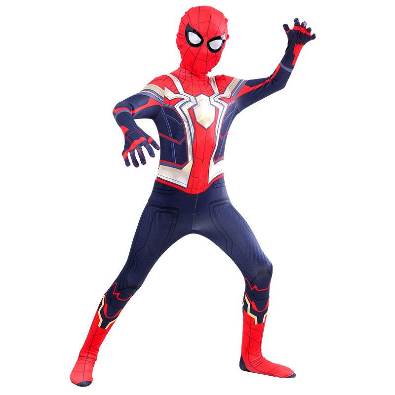 Factory  Halloween Movie Character Costumes Superhero SpiderMan Mask with Headgear Adults Jumpsuit  Milk Silk Fabric