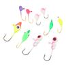 Ice Fishing Jigs Set with Color Metal Head High Carbon Steel Ice Fishing Equipment for Outdoor