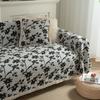 Exquisite sofa towel anti-cat scratch jacquard black flower retro thick sofa cover blanket factory direct supply