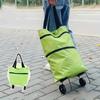 Foldable Shopping Cart with Wheels - Lightweight, Portable Trolley for Groceries & Delivery, Durable Oxford Fabric, 3.54" X 2.36" X 1.97"