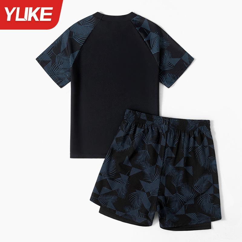 2024 Boys' Plus-size Kids' Swimsuit Set: Split Hot Spring Trunks for Teens