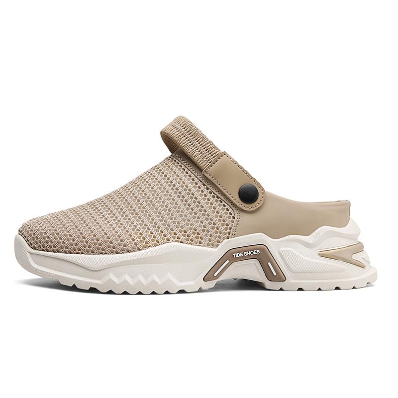 

Мужские сетчатые кроссовки, дышащая прогулочная обувь для мужчин, летняя прогулочная обувь, мужские лоферы без шнуровки 44 коричневый