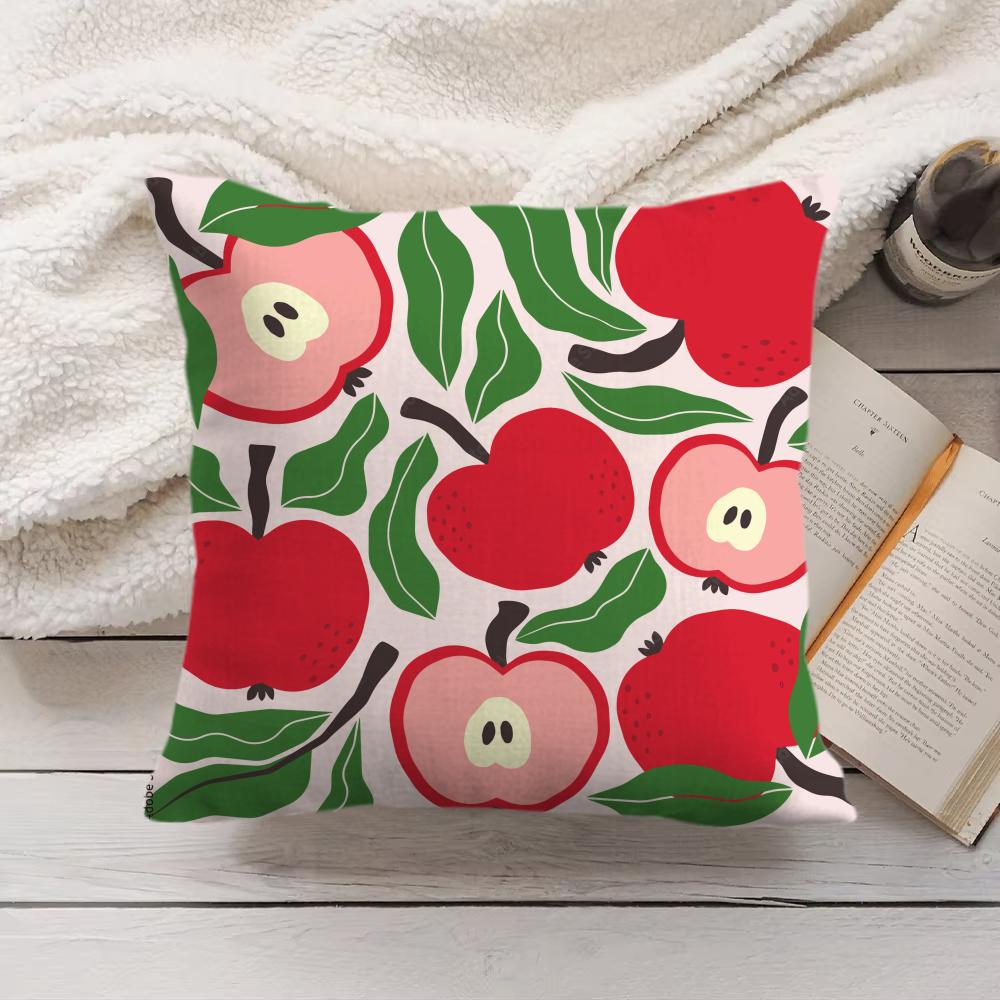 Fruit Cut Art Ins Simple Cushion Cover Silky Short Plush Invisible Zipper Dustproof Sofa Pillow Case For Home Decor