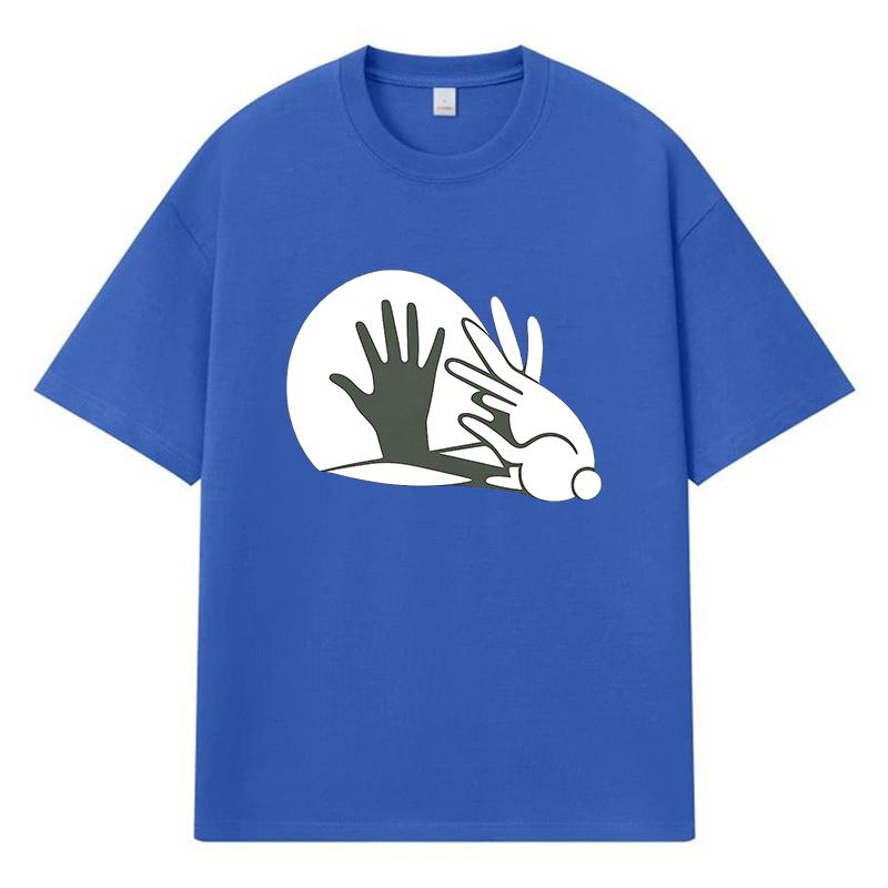 2026 Hand Print Graphic Street Trend Y2k Harajuku Streetwear 100% Cotton T Shirt Casual Oversized Summer Men T-shirt