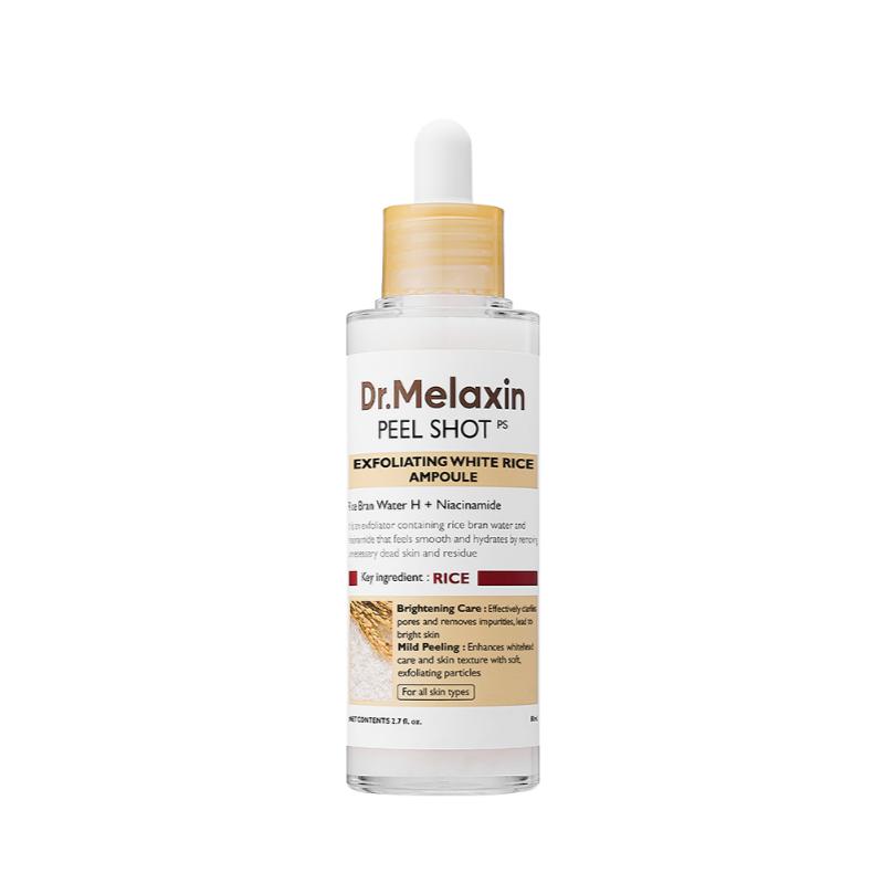 Dr.Melaxin Peel Shot Gommage White Rice Ampoule | Gentle Exfoliating & Brightening Peel | 80ml / 2.70 fl.oz.