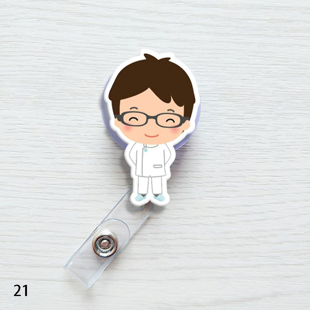 Fashion Stationery Office Supplies Mini Badge Holder Retractable ID Name Card Lanyards