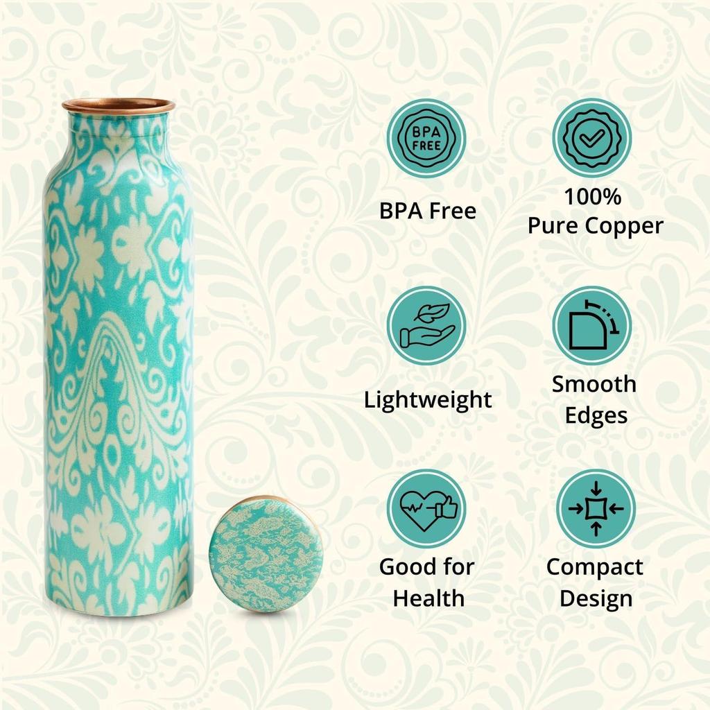 Pure Copper Water Bottle (1 Litre) | Leakproof | Pure Copper Water Bottle | Tamba Bottles | Authentic Copper Bottle | Durable Copper Bottle