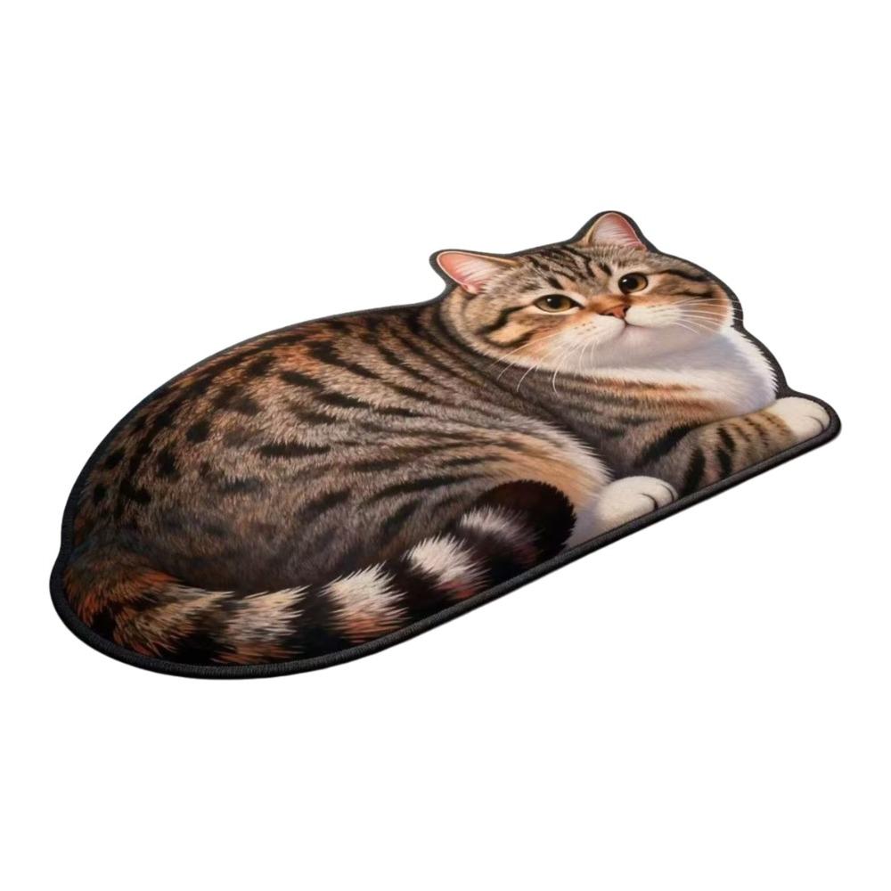 40*60cm Cute Cat Diatom Floor Mat Super Absorbent Wear Resistant Design Bathroom Carpet Soft Non-slip Simulation Cat Floor Mat
