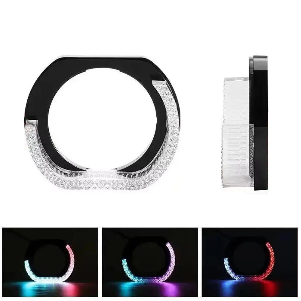 2pcs 3 Inch 5D RGB LED Angel Eyes Halo Rings Headlight Car Rectangular Light DRL Accessories Covers X6C3