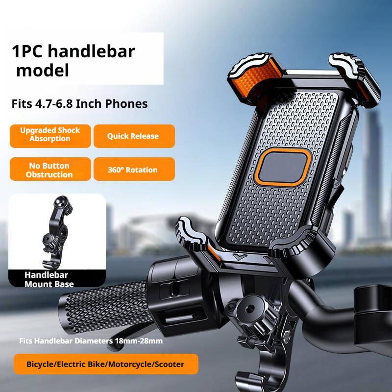 SEAMETAL Motorcycle Phone Mount Shockproof Bike Phone Stand for Motorcycle Bicycle Handlebar Rotatable Phone Holder Ultra-Stable Holder Handlebars чёрный