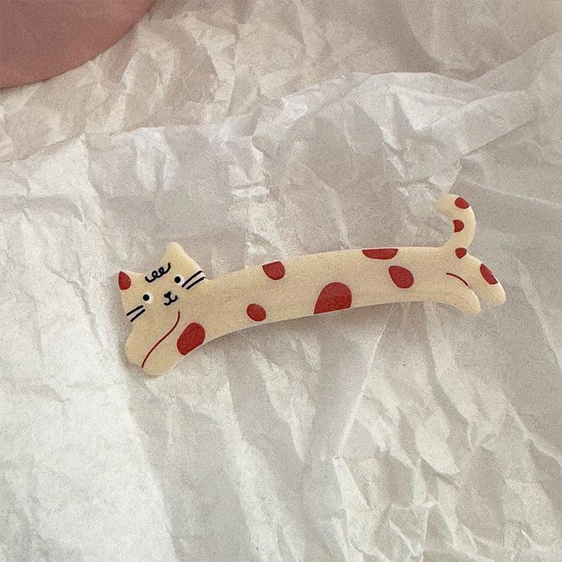 1PC Hairpin Gifts for Cat Lovers Cartoon Animal Theme Head Accessory Hair Clip Casual Cat Pattern Funny Multi-Color