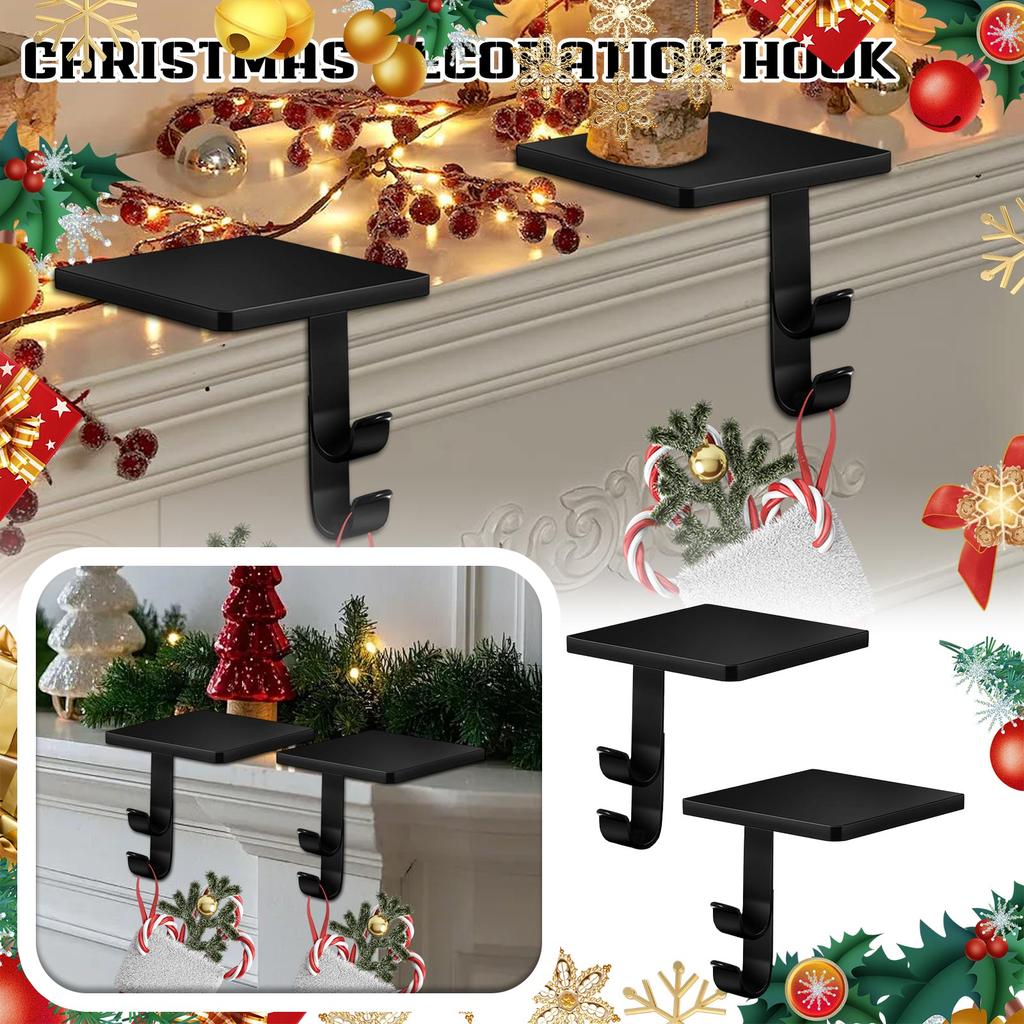 Ristmas Hook Metal Heavy Fireplace Decoration Hook Christmas Bracket Base Hook
