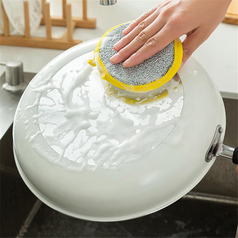 Double Side Dishwashing Sponge Household Cleaning Tools Kitchen Reusable Tableware Dish Washing Brush