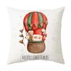 Printed Christmas Cushion Cover Cartoon Santa Claus  Tree Pillowcase Happy New Year Home  Gift Izable