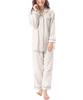 ON NISHIKI Long Sleeve Top and Bottom Viyella Long Loungewear Women's Pajamas, 100% Cotton, Open-Front Set, Spring/Autumn, Skin-Friendly Material,