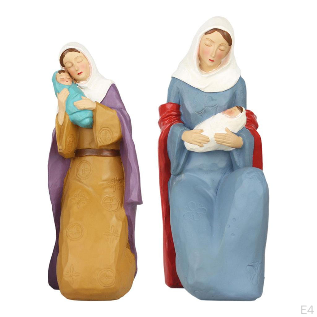 Natity 5.9 "Religious Virgin Mary And Baby Statue Resin Figure