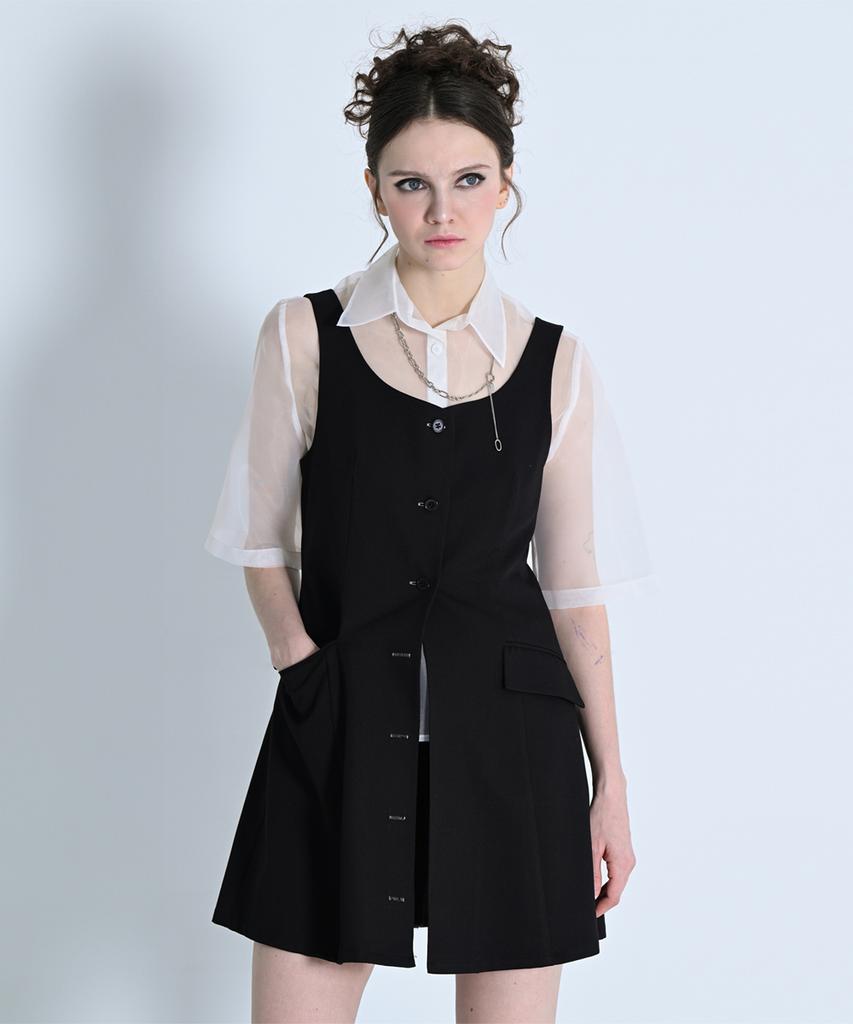 Make A Toast Layered One-Piece Jacket Black Mbcsjk003Bk