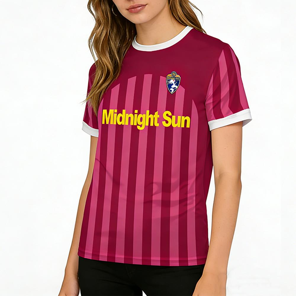 Zara Larsson Midnight Sun Pink Football Jersey Street Trendy Printed Unisex O-Neck T-Shirt Sports Quick-Drying Short-Sleeve Tees