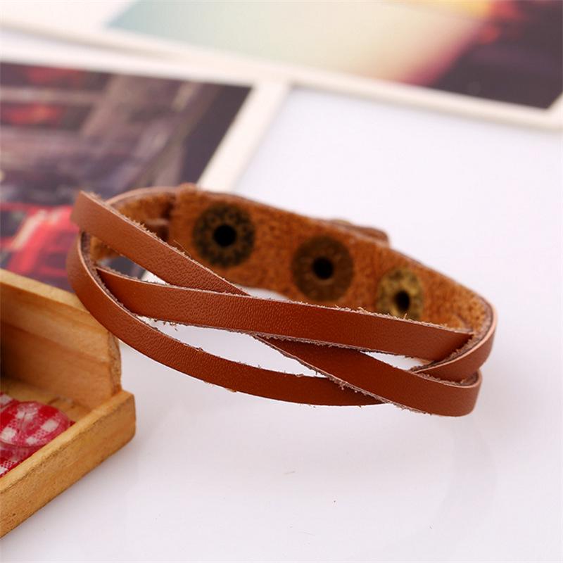 Mehrfarbige japanische und koreanische geflochtene Lederarmbänder – modische Accessoires aus echtem Leder