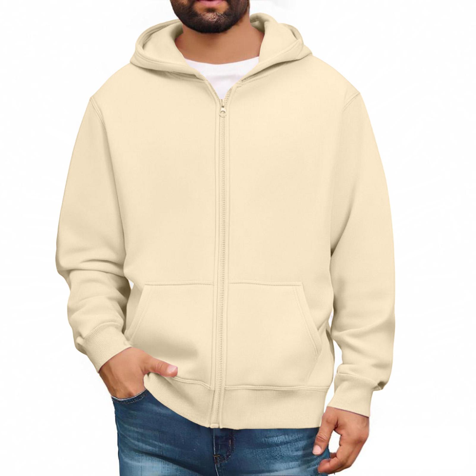 Amydeal Heren Sweatshirts met Lange Mouwen en Volledige Rits, Pullover Tops, Casual en Lange Jassen met Zakken L kaki