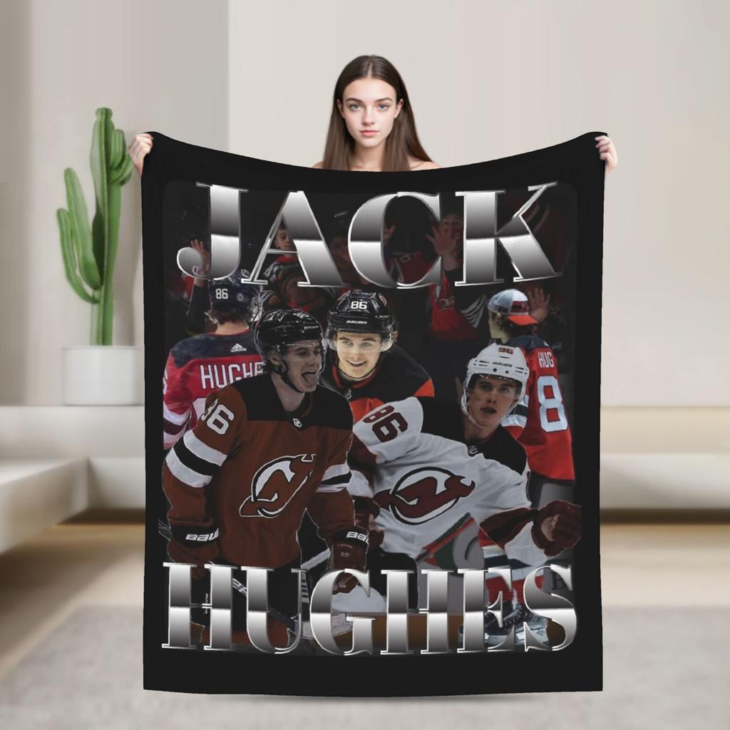 Jack Hughes USA Goldmedaille Hockey Decke Flanell Textil Dekor Multifunktionale Warme Überwurfdecke für Bettwäsche Auto Tagesdecke