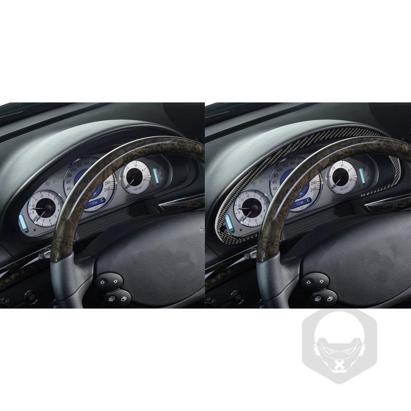 Carbon Fiber Car Accessories Speedometer Frame Cover Soft Sticker For Mercedes W211 E Class 2003 2004 2005 2006 2007 2008 2009