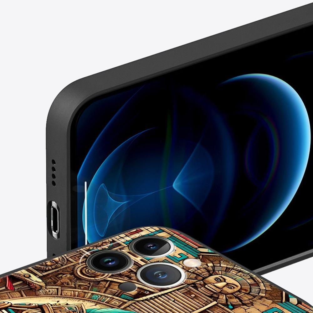 Vintage Totem Painting Phone Case Cover for iPhone 17 16 15 14 13 12 Pro Max 11 Pro Max 17 AIR Plus Shockproof Soft TPU Shell