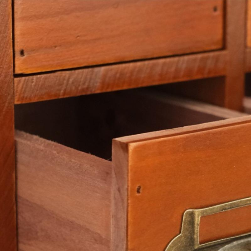 Wood Drawer Type Storage Box Vintage Desk Organizer Boxes Accessory Stash Office Organizing Cases Cosmetics Storage Container