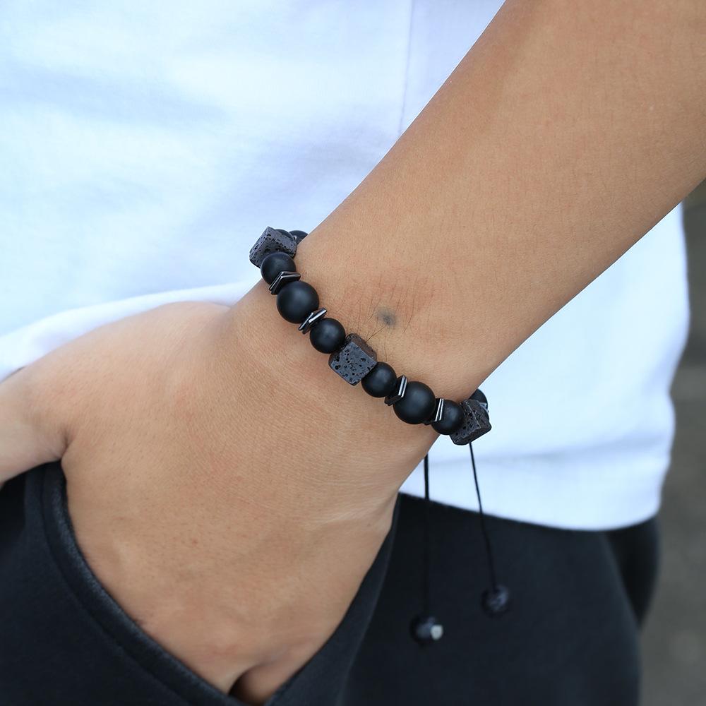 JYL TS Bracelet  Men's Volcanic Style Braided Design Fosters Stability