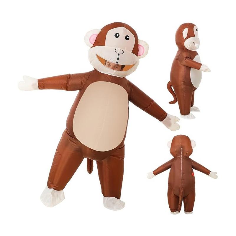 Pink-eared Monkey Inflatable Costume, for Adults