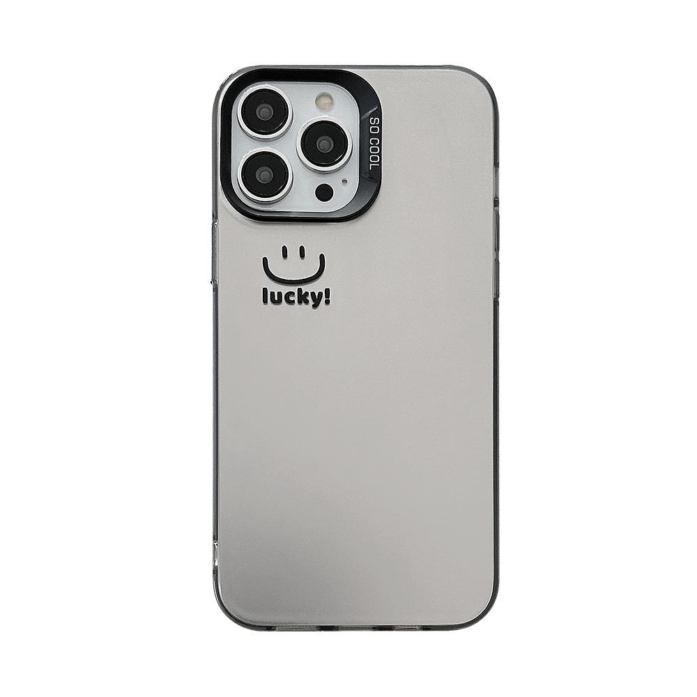 Electroplating Smiley Face Iphone16 Suitable for 15Promax Mobile Phone Case 12 Apple 13 Advanced Feeling Anti Fall