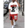 Men's Printed Short-sleeved T-shirt + Shorts Set Casual Sports Suit Is Perfect for Weekend Casual Running and Fitness