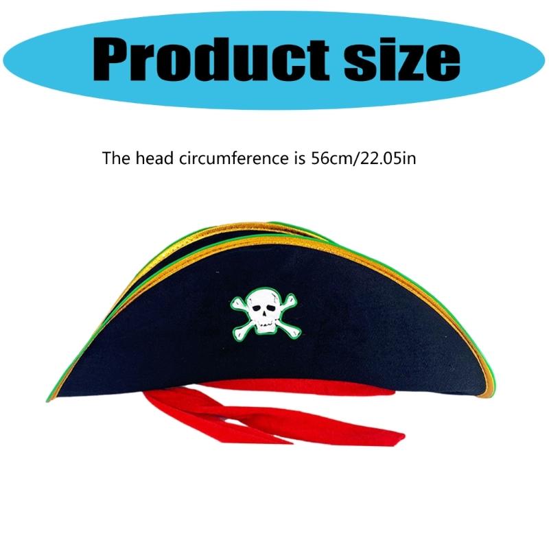 Adult Pirate Hat LED Skull Pirate Hat Pirate Costume Accessories for Adult Teens Masquerade Halloween Role Play Parties