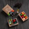 1set Miniature Dollhouse Accessories Simulation Drinks Fruilt Mini Food Toys Mini Wine Bottles Model Set with Box Kitchen Decor