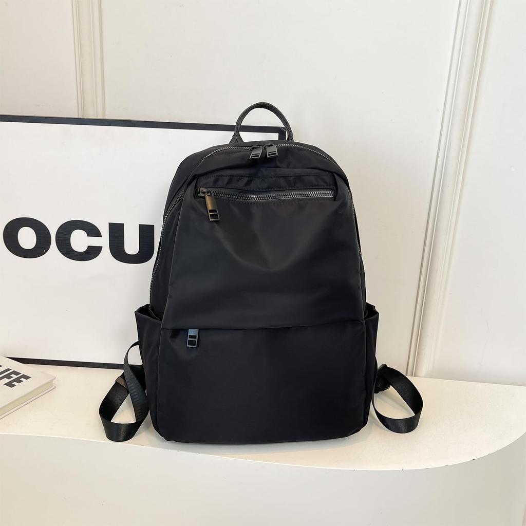 manukori A4 Large Capacity Lightweight and Popular Nylon Backpack for Casual Perfect for and Travel Women's Backpack, Use, Commuting, School, (Black)