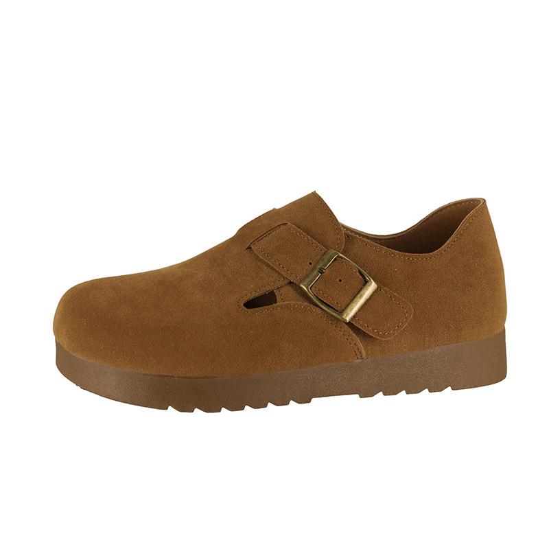 Genuine Leather Children's Spring and Summer New Soft Soles Are Not Tired Women's Shoes One Pedal Single Shoes Doudou Shoes