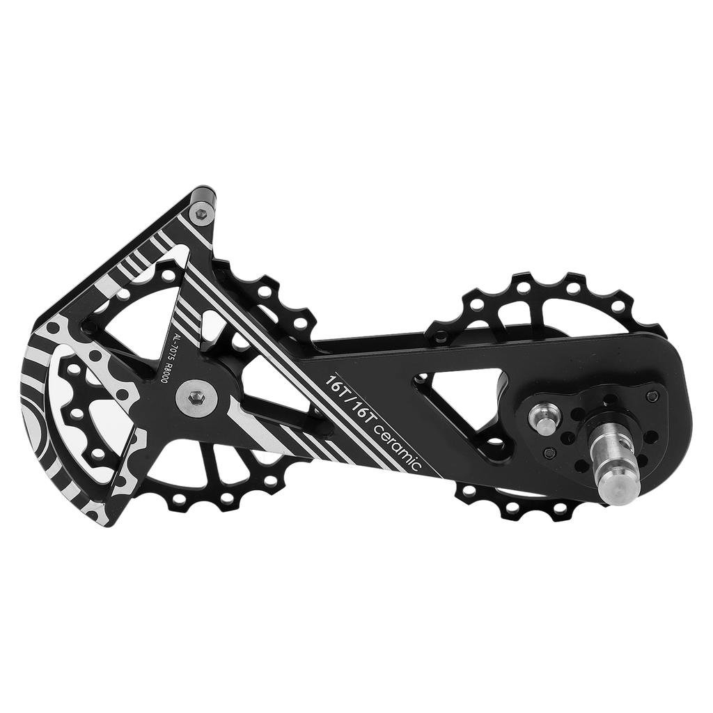 MEROCA R8000 Series Bike Oversized Rear Derailleur Pulley Wheel System with Double 16T SprocketsBlack