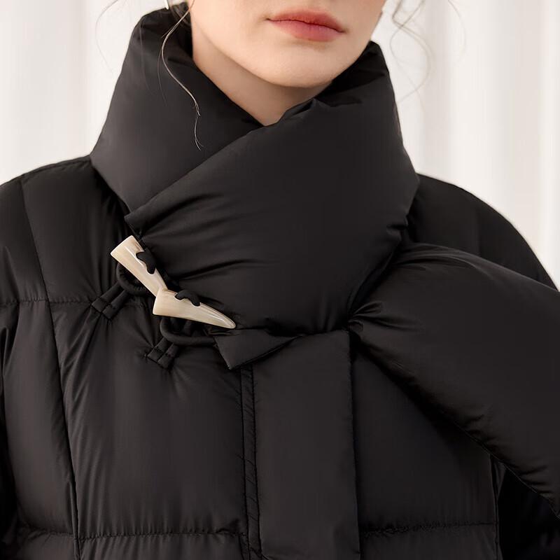 Women's 90% Down Designer Scarf Collar Puffer Jacket