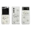 Samsung Z Flip 8/Z Fold 7 Glitter Pearl Hard Case with Stars, Transparent, for Women