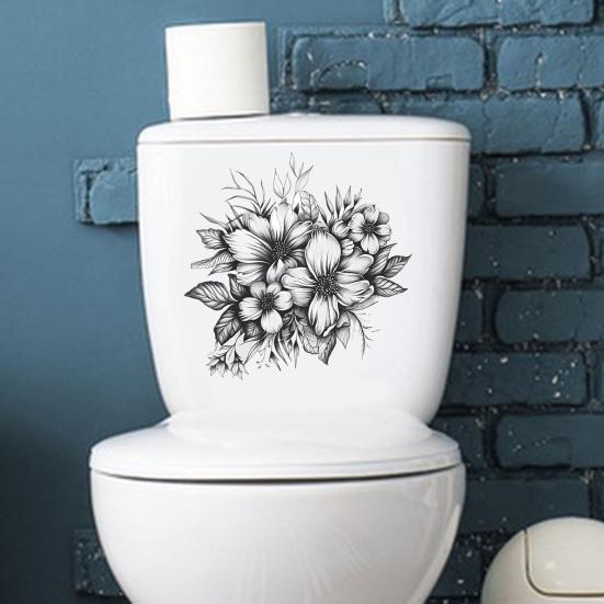 Toilet Sticker Removable Self-adhesive Waterproof PVC Living Room Wall Art Bathroom Toilet Lid Decoration Decal