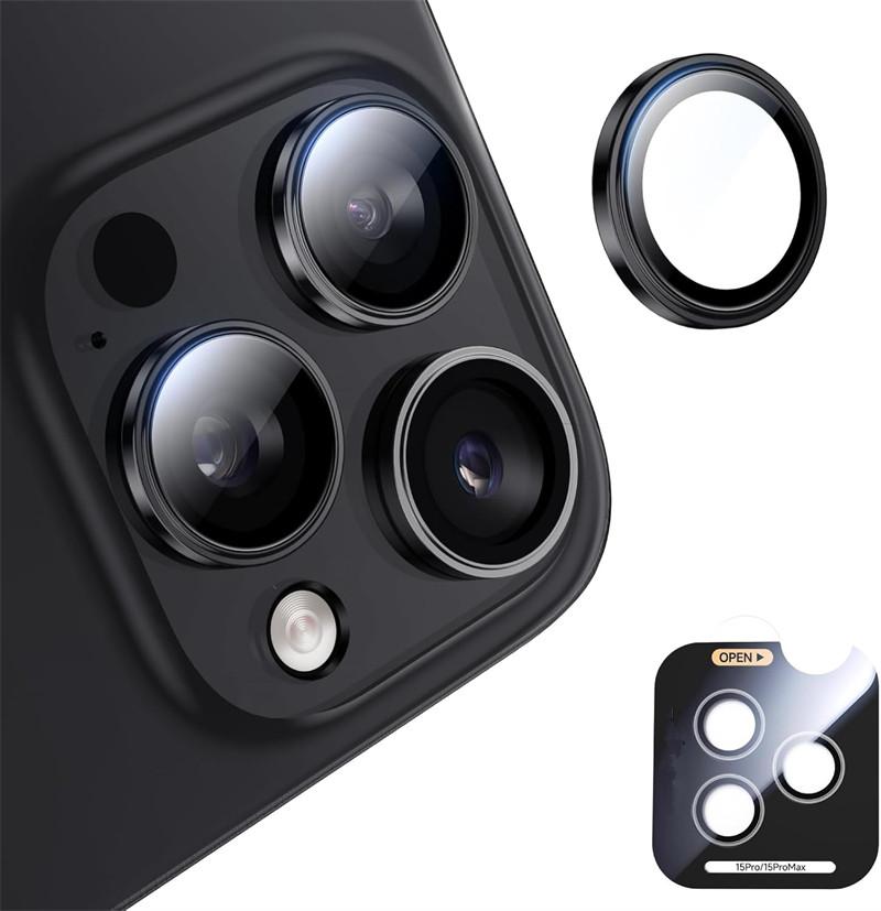 

Простая в установке металлическая стеклянная защитная пленка для объектива камеры для iPhone 16 15 14 13 Pro Max Plus 16Pro IPhone16 Кольцо для крышки объектива Аксессуар 16Pro 16ProMax чёрный