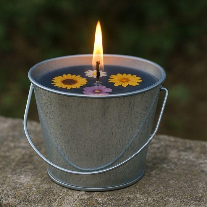 Outdoor Repellent Pack 4 Citronella Candles with Metal Bucket – 12h Duration