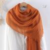 Women's Cotton Linen Silk Scarf - All-Season, Solid Color, Versatile Head and Sunshade Wrap