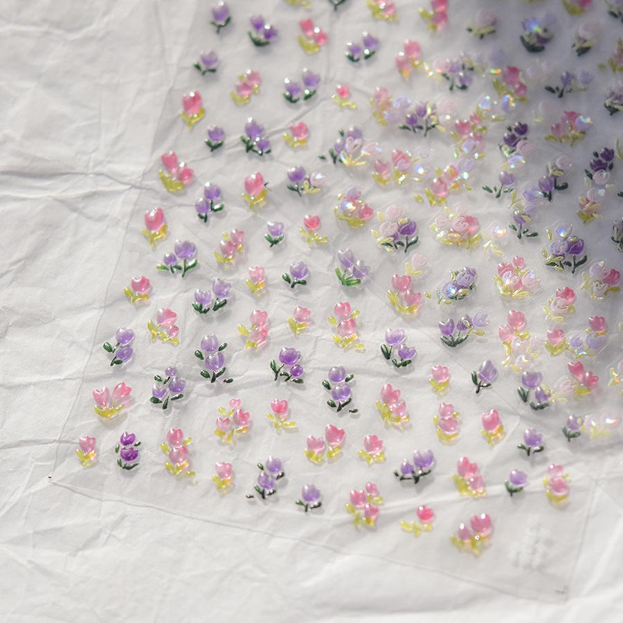 Наклейка для дизайна ногтей в виде ракушки с легким тюльпаном. Изготовление креативных — фото 7