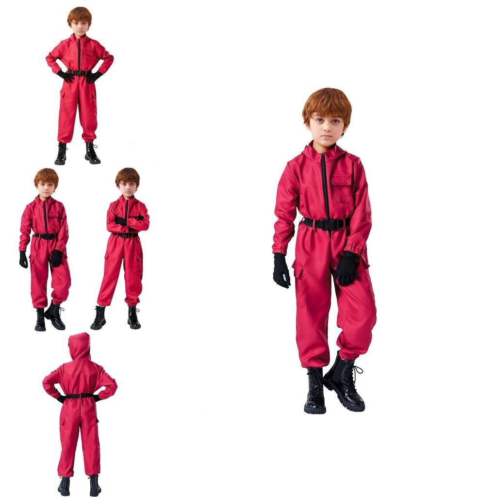Squid Game Role Play Red Bodysuit With Polyester Fabric For Teenagers And Cosplayers Halloween Dress