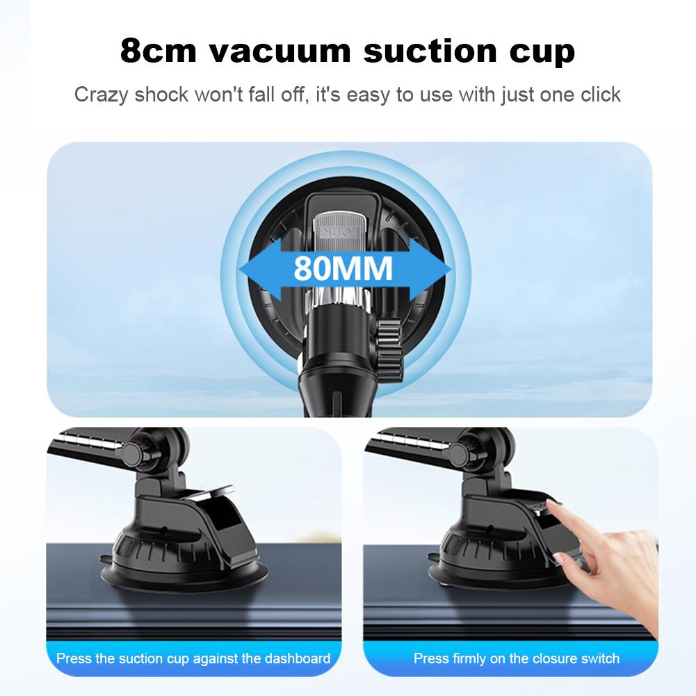 Car Air Vent Phone Mount 360 Degree Rotating Flexible Long Arm GPS Navigation Bracket with Suction Cup for 4.7-7.2 Inch Phone